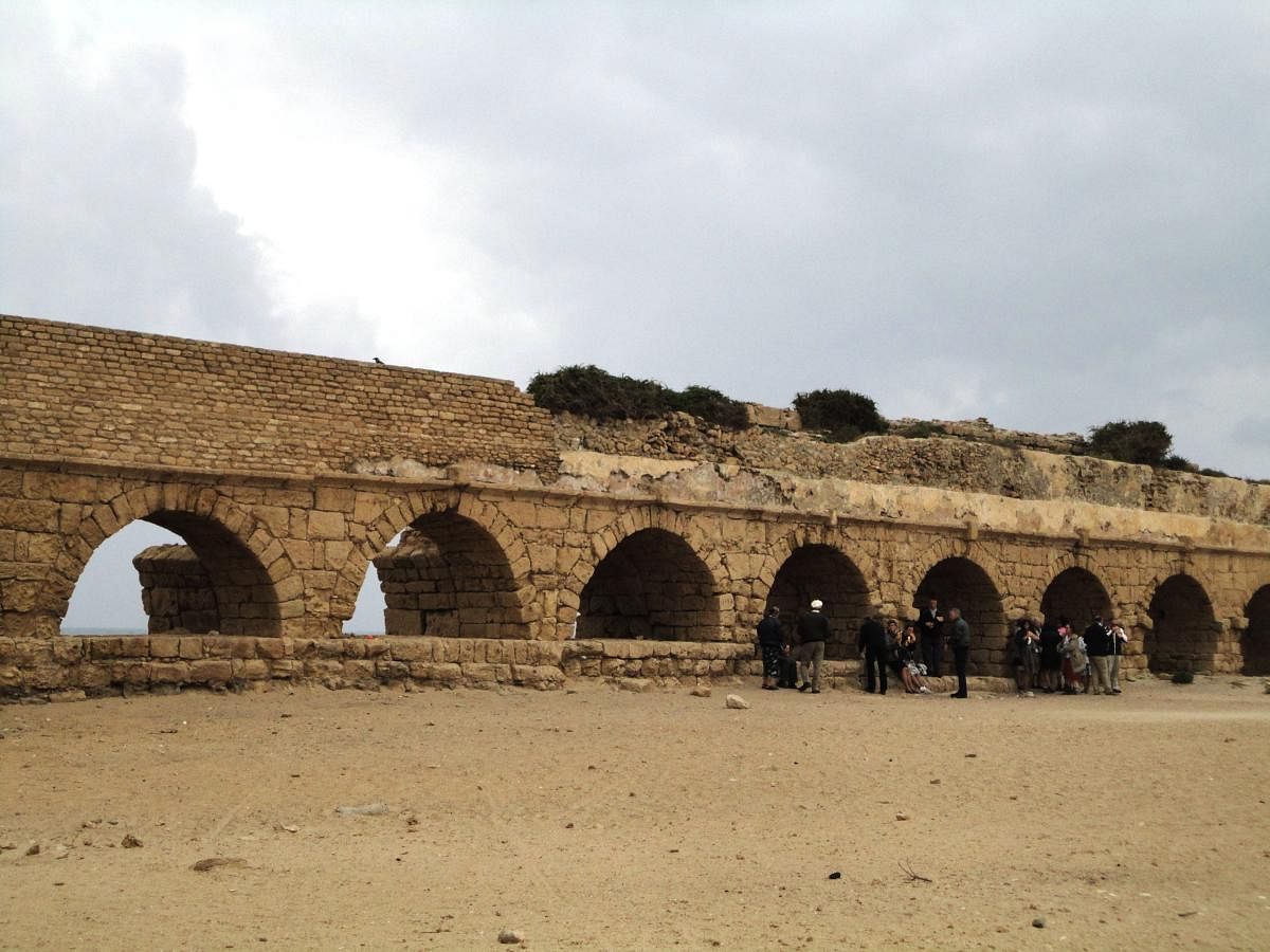 Hadrianic aqueduct in Caesarea, a port town in north-central Israel.Photo by author