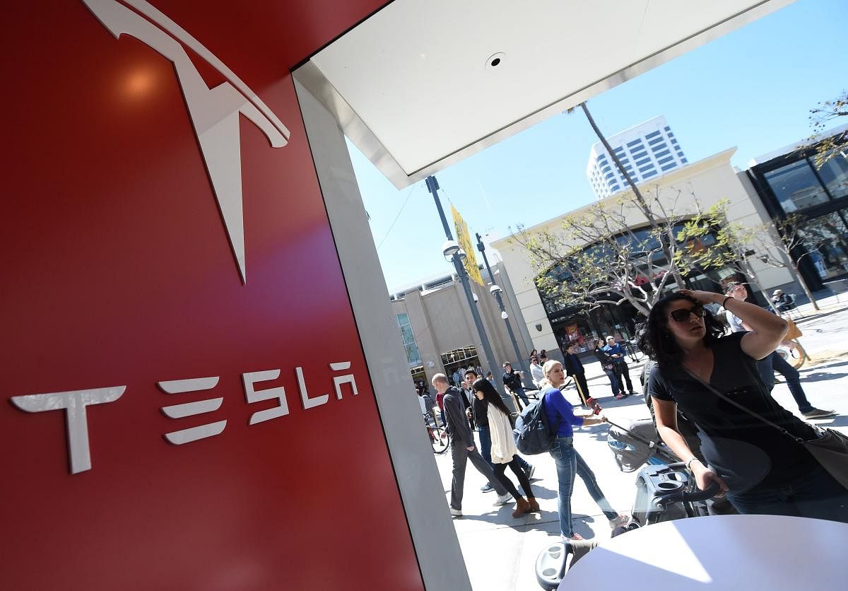 A Tesla store in Santa Monica, California. AFP