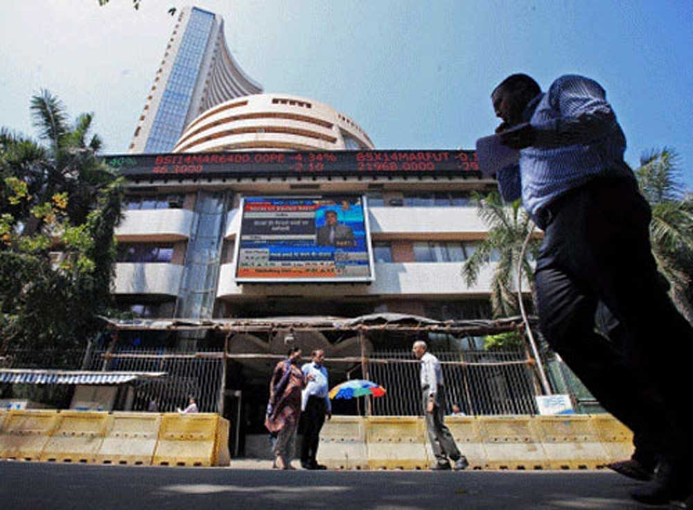 The 30-share index was trading lower by 164.52 points, or 0.49 percent, to 33,009.87. PTI file photo
