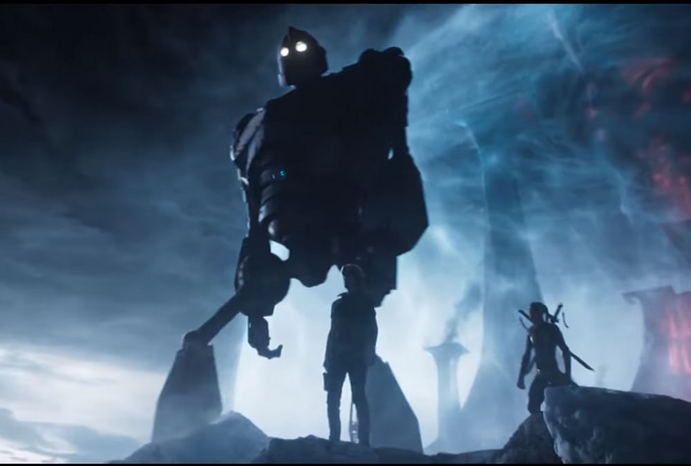 The Iron Giant, Parzival and Shoto from Ready Player One. Photo: YouTube/Warner Bros.