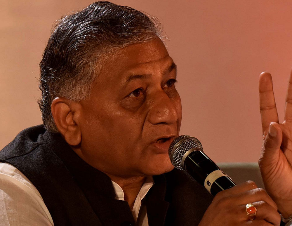 VK singh had left for Iraq yesterday to arrange for the bodies to be brought back home. DH file photo.