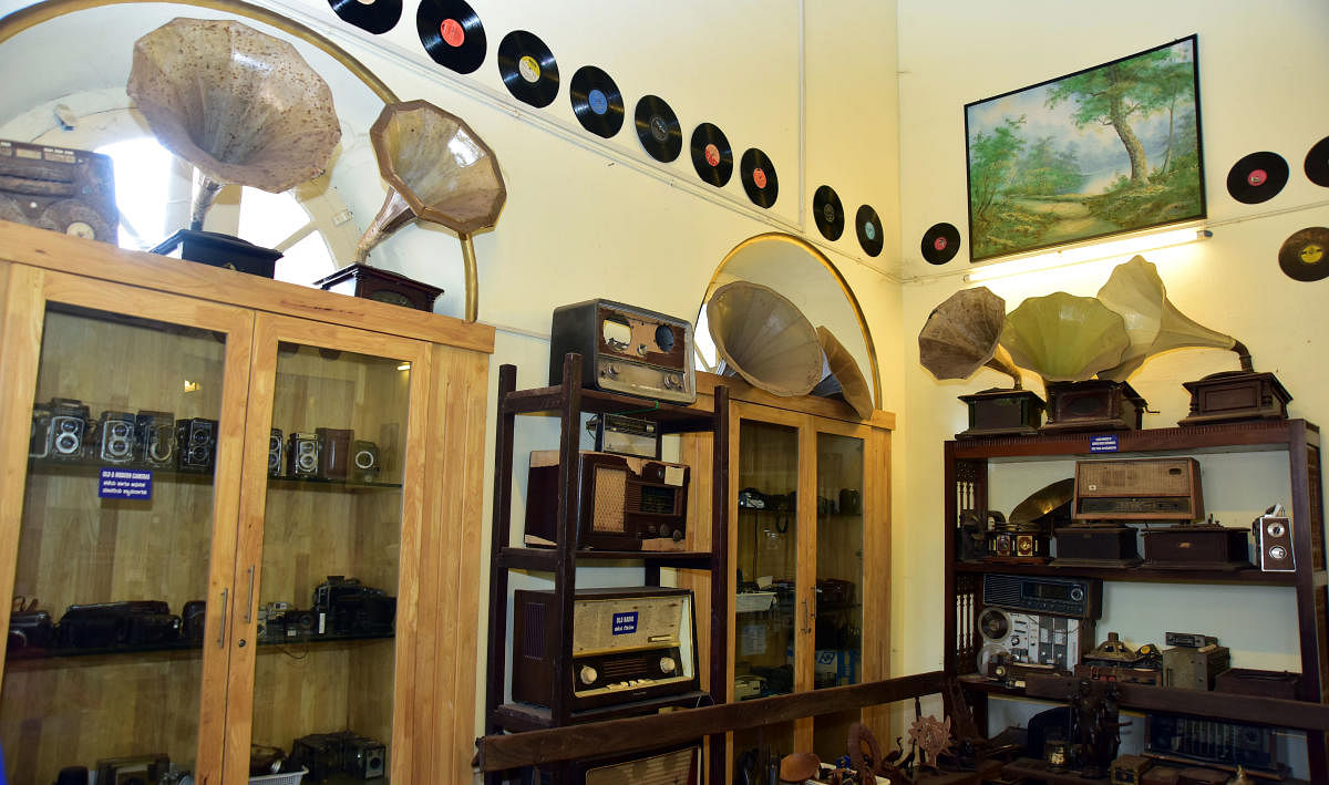 Gramophones, cameras and radios on display in Aloyseum in Mangaluru.