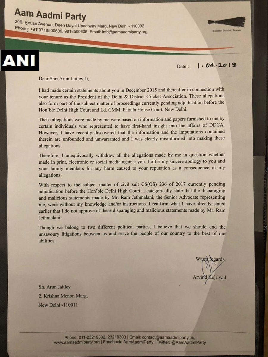 A joint plea was today moved by Union Minister Arun Jaitley and Delhi Chief Minister Arvind Kejriwal to 'settle' their over two-year-old litigation regarding alleged defamatory statements made against the BJP leader after the AAP supremo apologised for his remarks.