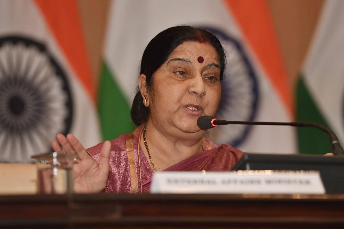 External Affairs Minister Sushma Swaraj. PTI