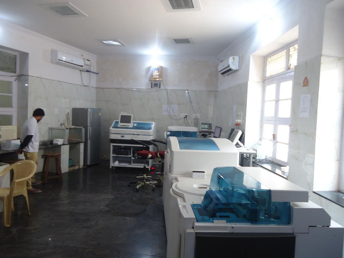 Centralised blood testing laboratory at KR Hospital in Mysuru.