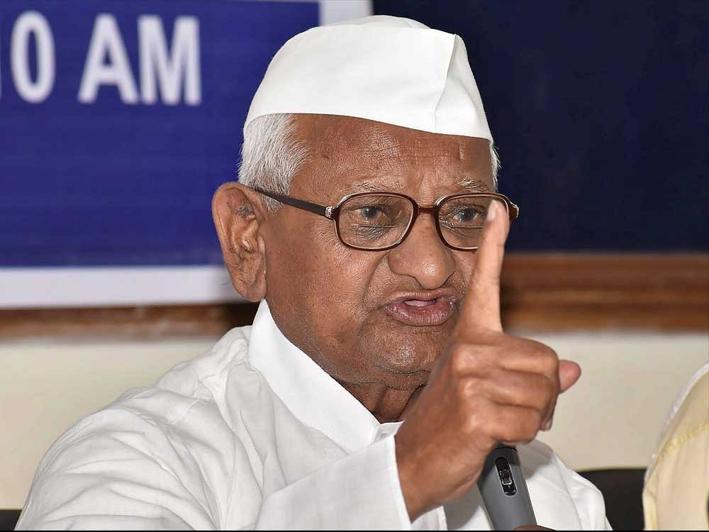 Hazare had engaged in a six-day long hunger strike in Ramlila Maidan for the Lokpal and MSP for farmers. PTI file photo.