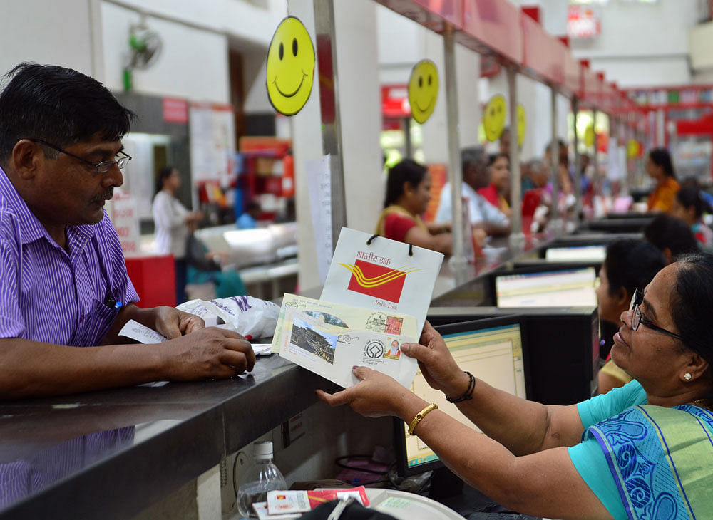 The 34-crore savings-accounts comprise 17-crore post office savings-bank accounts and rest are those subscribed monthly income scheme, recurring deposits etc. DH file photo