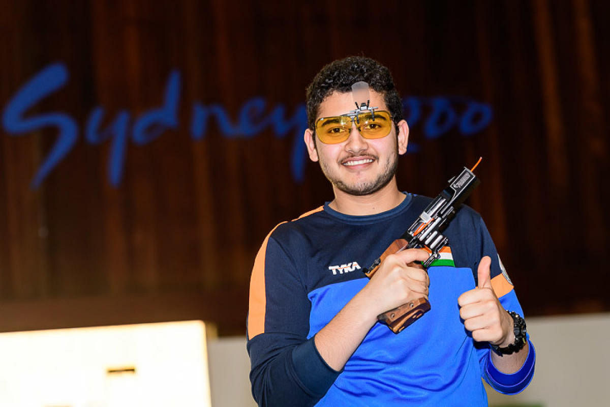 Gold medalist Anish of India competes in the 25m Rapid Fire Pistol Men Junior Final at the Sydney International Shooting Centre during Day 5 of the ISSF Junior World Cup Rifle/Pistol/Shotgun on March 26, 2018 in Sydney, Australia.