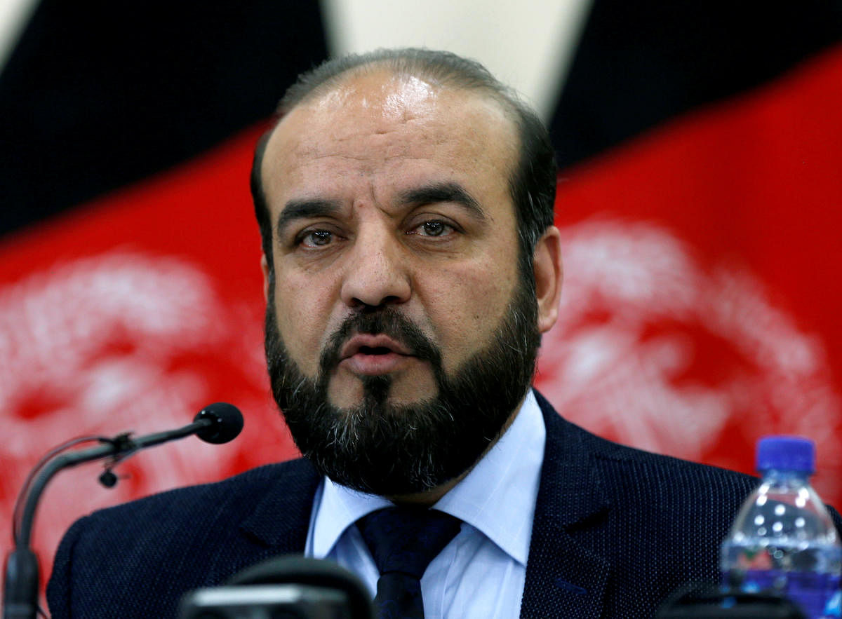 Gula Jan Abdul Badi Sayad chairman of Independent Elections Commission (IEC) of Afghanistan, speaks during a news conference in Kabul, Afghanistan. REUTERS
