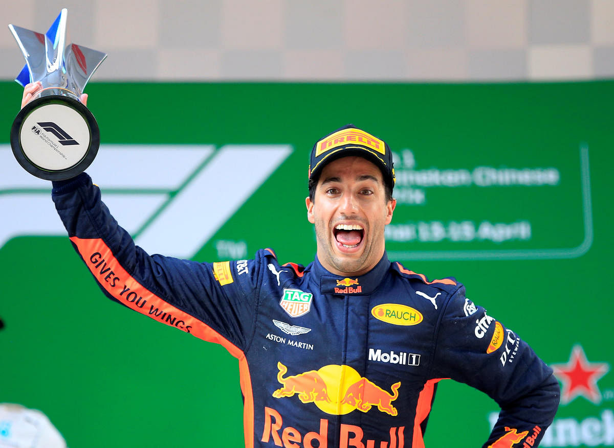 Ricciardo celebrates surprise victory