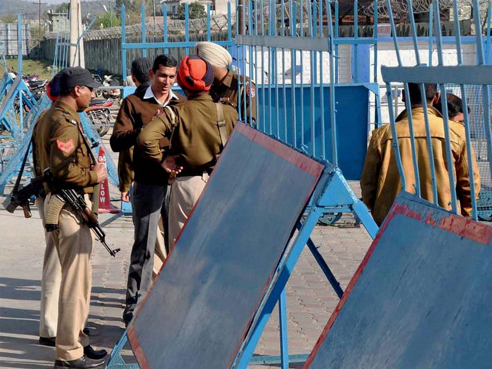 Security was tightened near the Pathankot air force base.