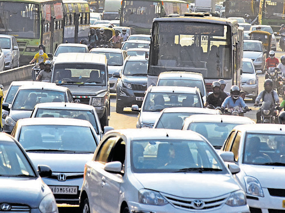 Bengaluru traffic, DH file photo