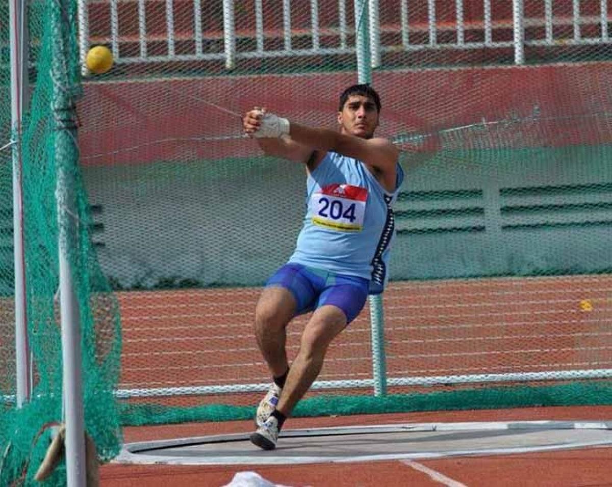 Superb show: Haryana's Ashish Jhakar produced an effort of 75.04M to set a new national record in the boys' U-20 hammer throw on Sunday.