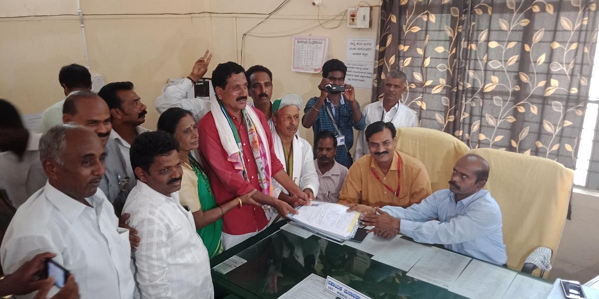 JD(S) Candidate from Kadur Y S V Datta filed his nomination papers on Tuesday.