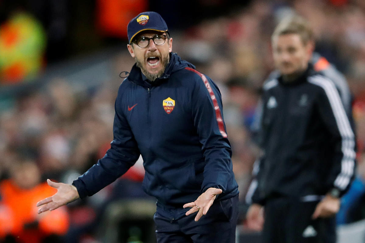Roma's head coach Eusebio Di Francesco felt his side lost the plot after an excellent start. AFP