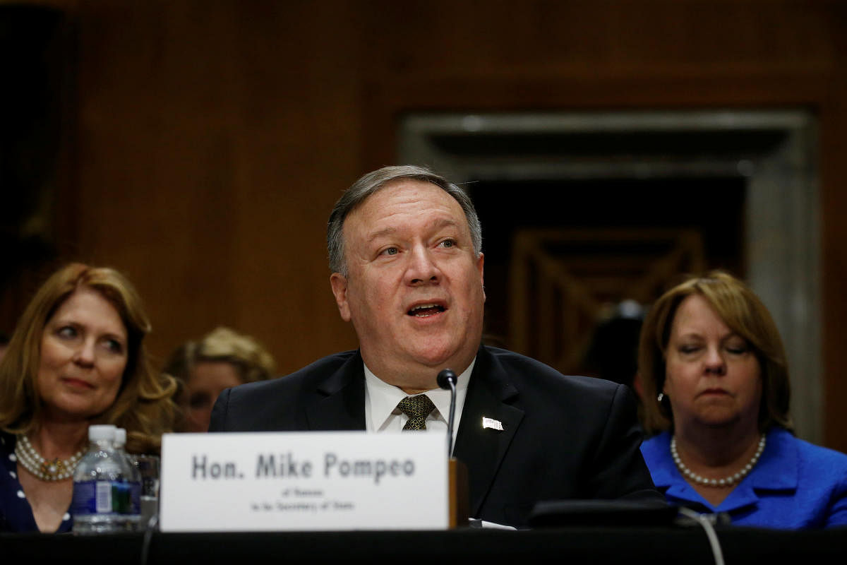 CIA Director Mike Pompeo testifies before a Senate Foreign Relations Committee confirmation hearing on Pompeo’s nomination to be secretary of state on Capitol Hill in Washington, DC, U.S., April 12, 2018. Reuters. 