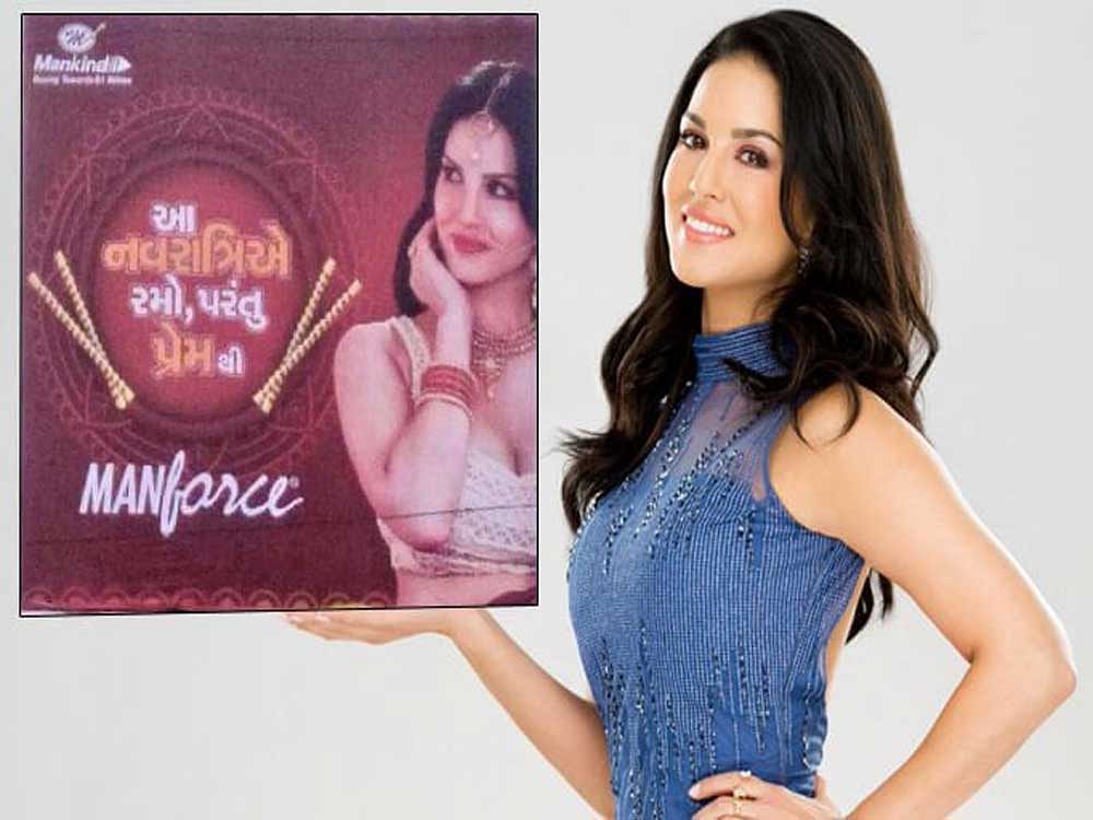 In picture: A still from actress Sunny Leone's condom advertisement. Photo via Twitter. 