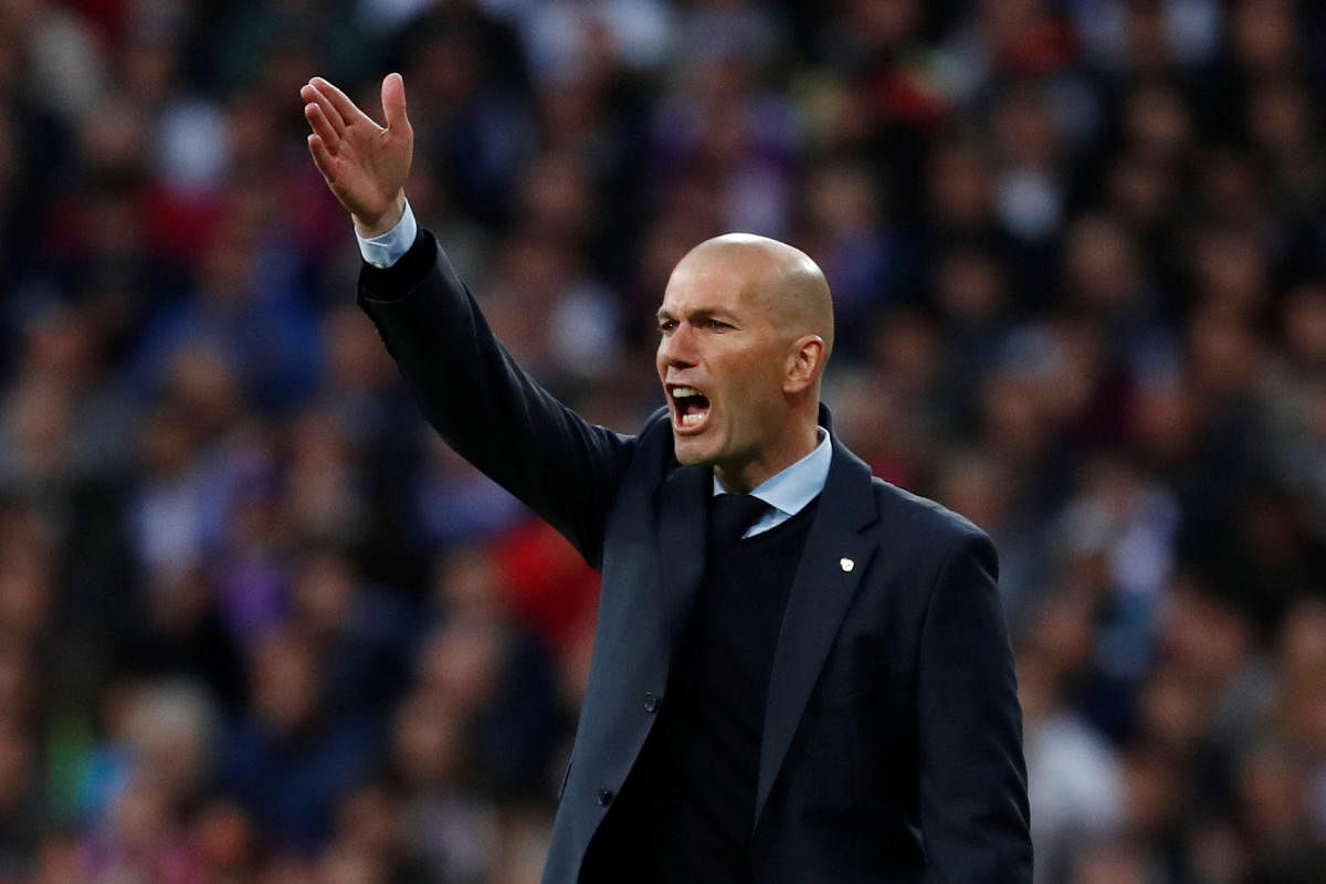 Real Madrid coach Zinedine Zidane praised his team's never-give-up attitude. Reuters