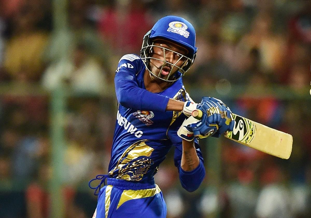 TOUGH TIMES Hardik Pandya got back to form against RCB in their last game and Mumbai Indians would hope for the all-rounder to fire again. PTI