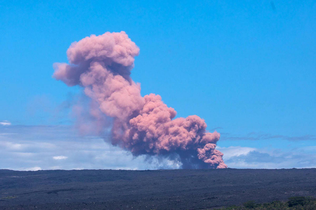 An ash cloud rises above Kilauea Volcano after it erupted, on Hawaii's Big Island. Reuters Photo