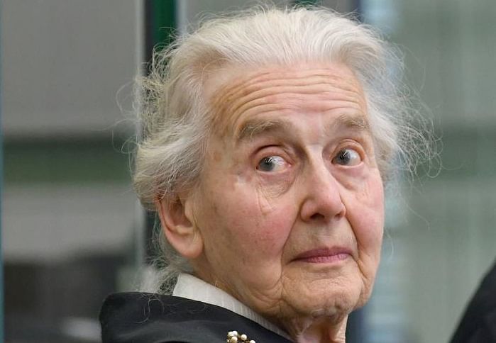 Ursula Haverbeck waits for the opening of her trial at a court in Berlin on October 16, 2017. AFP File