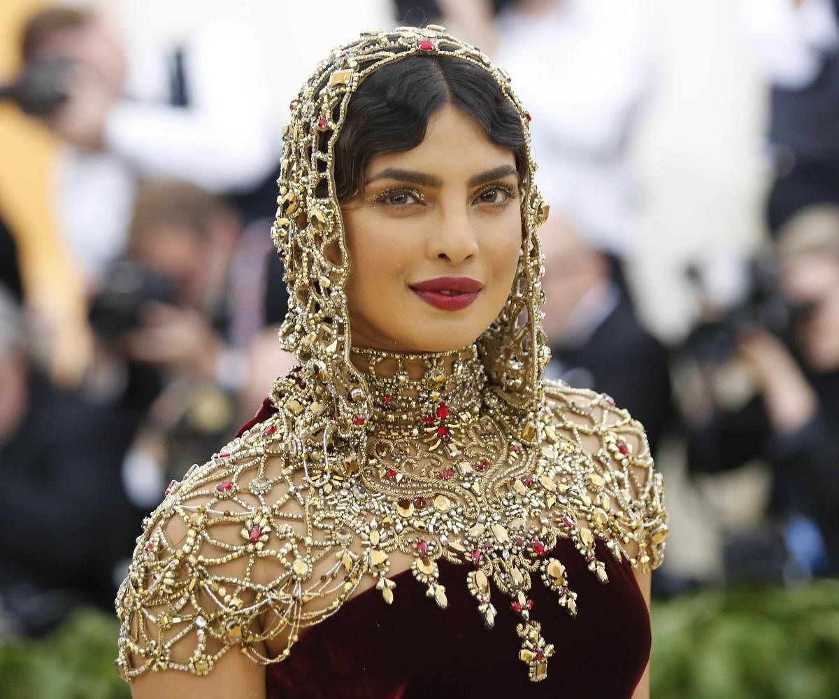 Priyanka Chopra arrives at Met Gala to celebrate the opening of “Heavenly Bodies: Fashion and the Catholic Imagination”. Reuters Photo