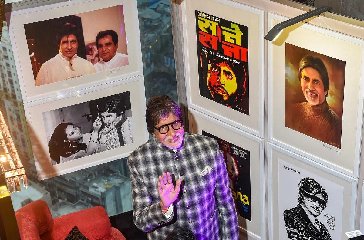 Veteran actor Amitabh Bachchan visits an exhibition by photographer Pradeep Chandra in Mumbai on Wednesday. PTI Photo