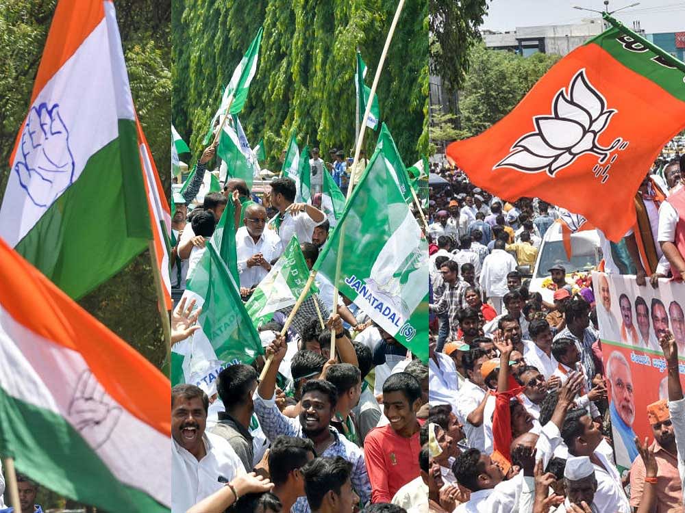 The voters delivered a fractured mandate giving BJP 104 seats, the Congress 78 and the JD(S) 37 seats, and others getting only three seats. DH file photo