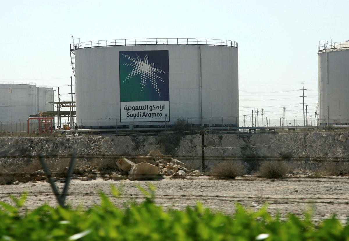 Oil tanks seen at the Saudi Aramco headquarters during a media tour at Damam, Saudi Arabia. REUTERS