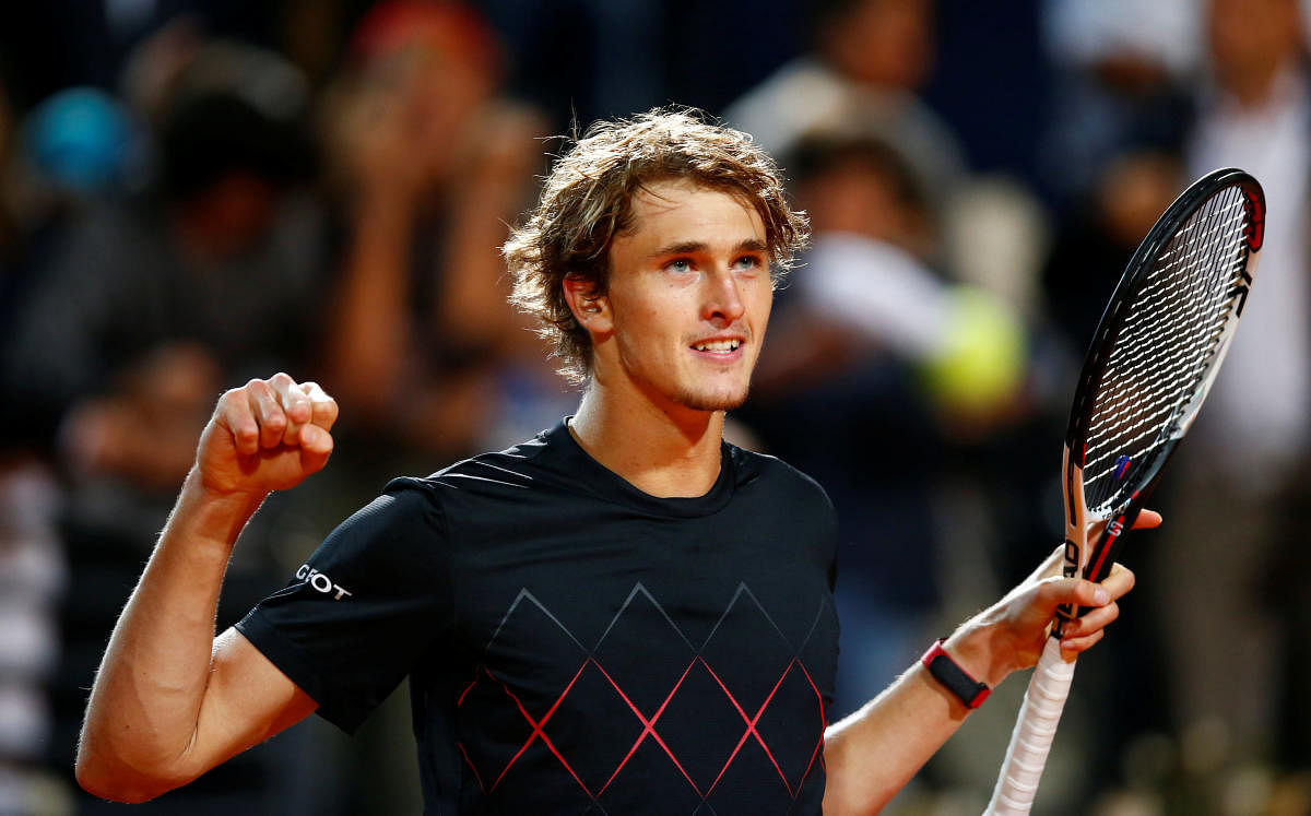 TOP FORM: Germany's Alexander Zverev reacts after winning his semifinal match against Croatia's Marin Cilic. Reuters 
