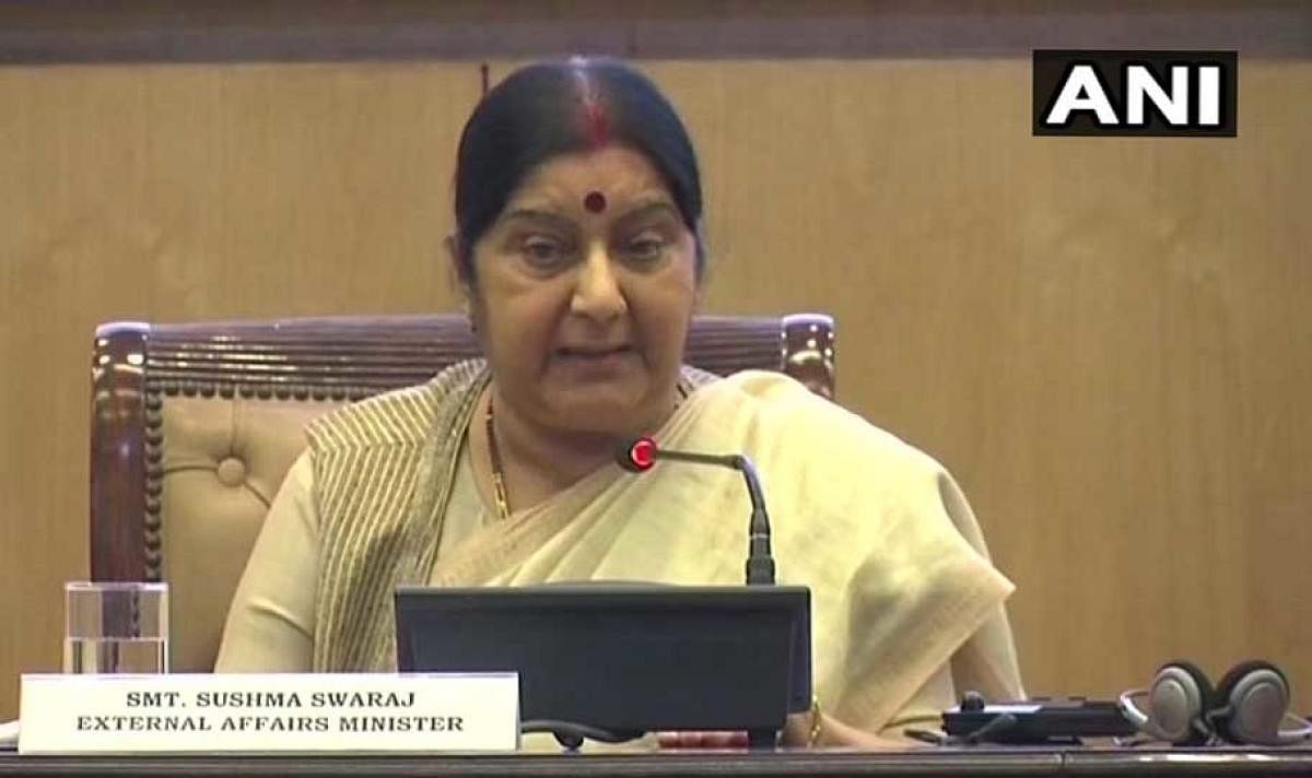 The government has achieved "unprecedented outreach and unparalleled outcome" at the global stage in the last four years, External Affairs Minister Sushma Swaraj said today. Picture courtesy ANI