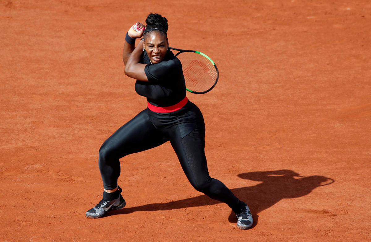Serena Williams says she feels like a warrior in her Black Panther-like suit. REUTERS
