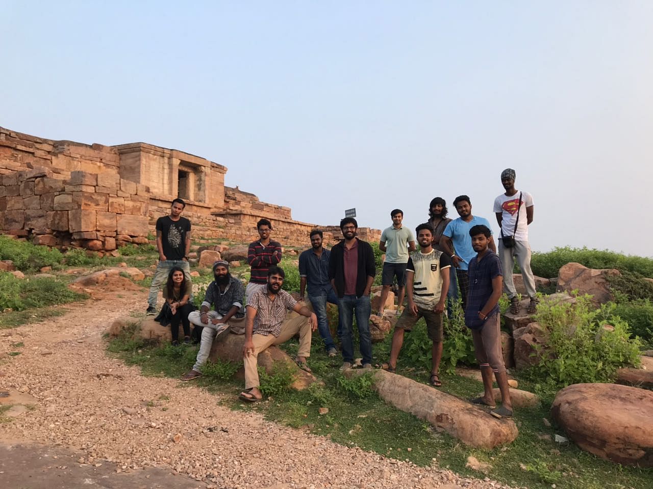 Seby Varghese (centre, in black jacket) with his team.