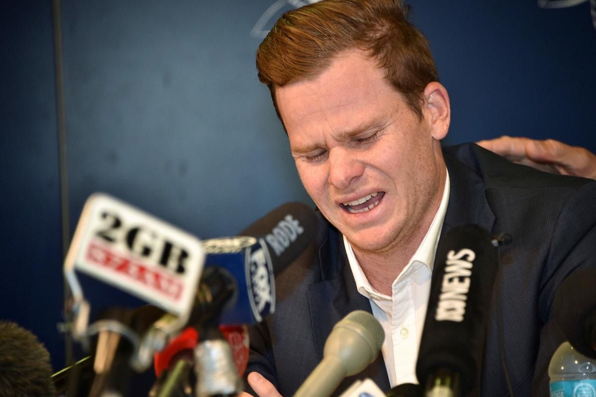 Former Australia captain Steve Smith said he cried for four days after the ball-tampering scandal. AFP 