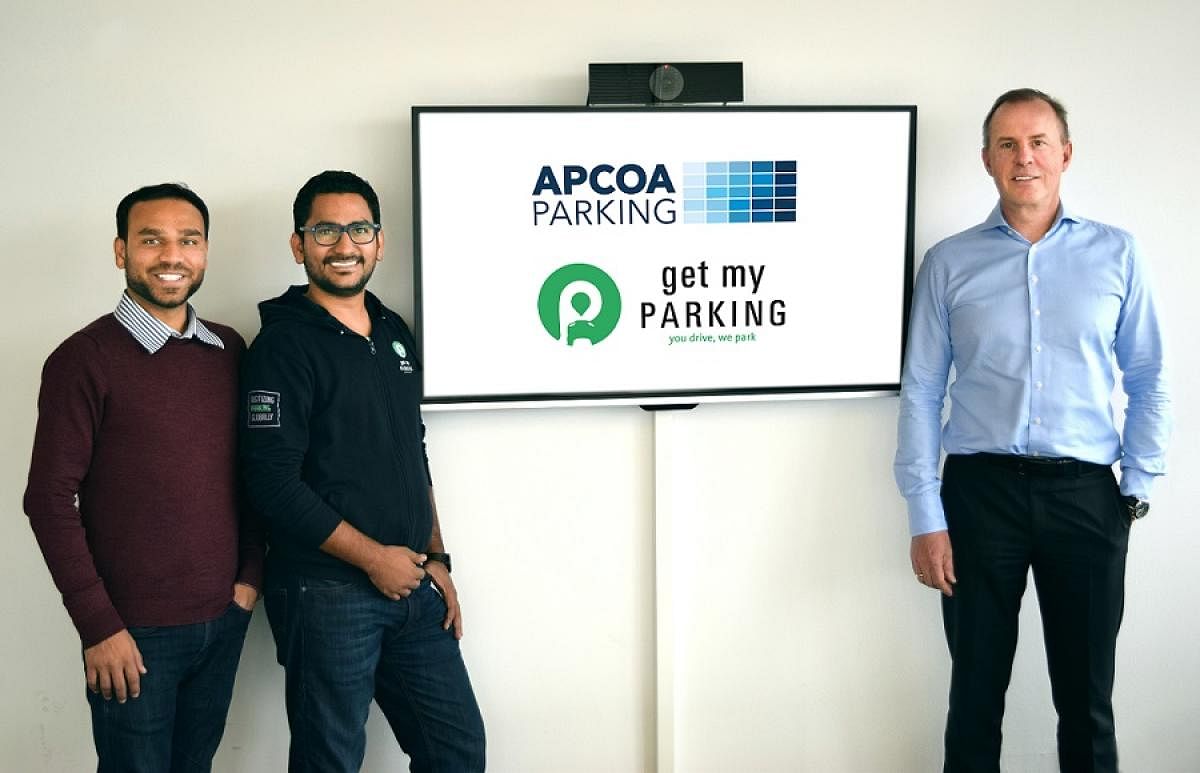 From left: Rasik Pansare (GMP), Chirag Jain (GMP), Philippe Op de Beeck (APCOA)