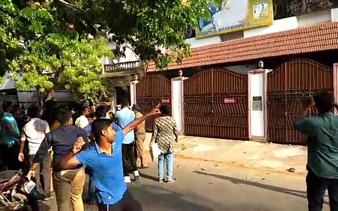 The journalists were detained after their “peaceful protest” to condemn Shekhar's sharing of a vulgar post about women scribes on Facebook turned violent. Video footage showed the scribes jostling with each other to throw stones outside Shekhar's residence here.