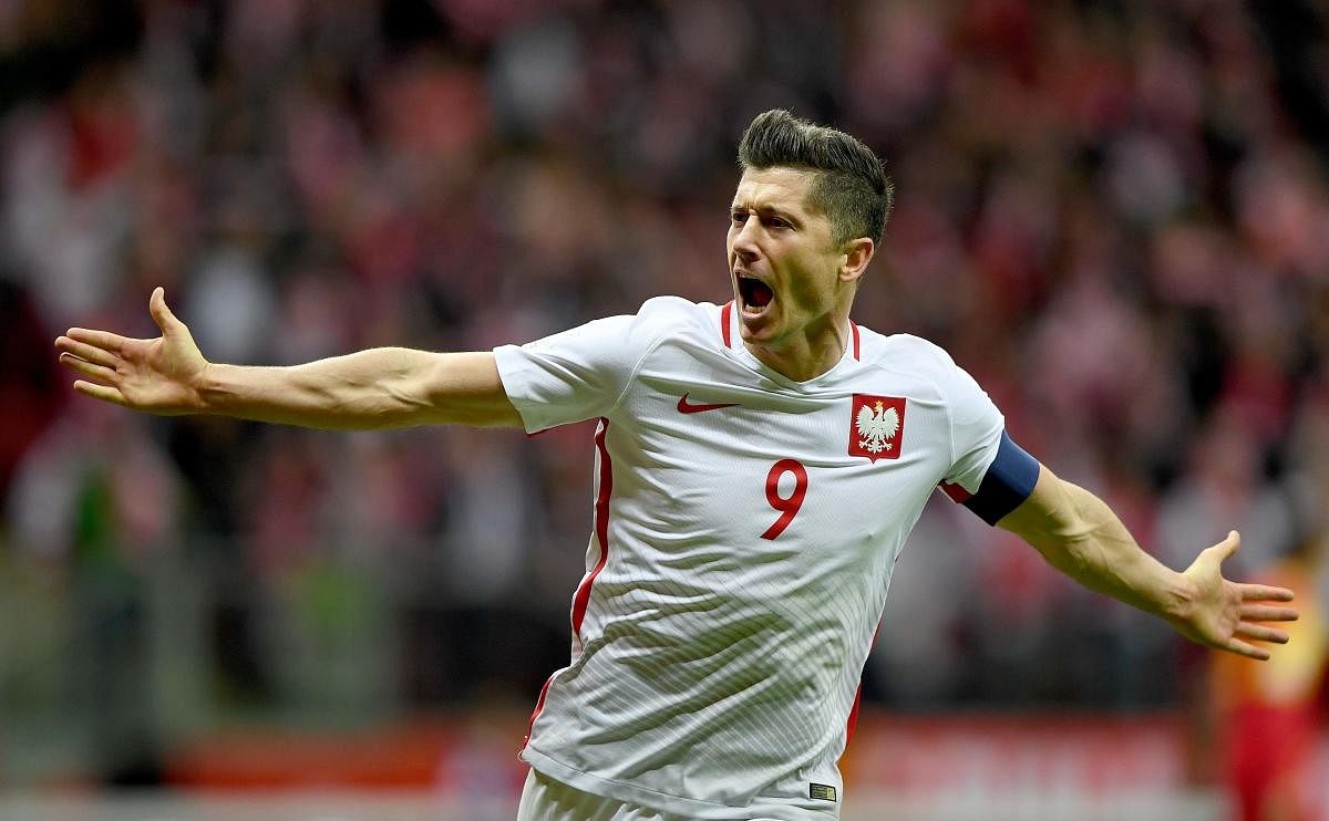 Robert Lewandowski, the highest goalscorer for Poland, will be hoping to inspire his compatriots in the World Cup. AFP