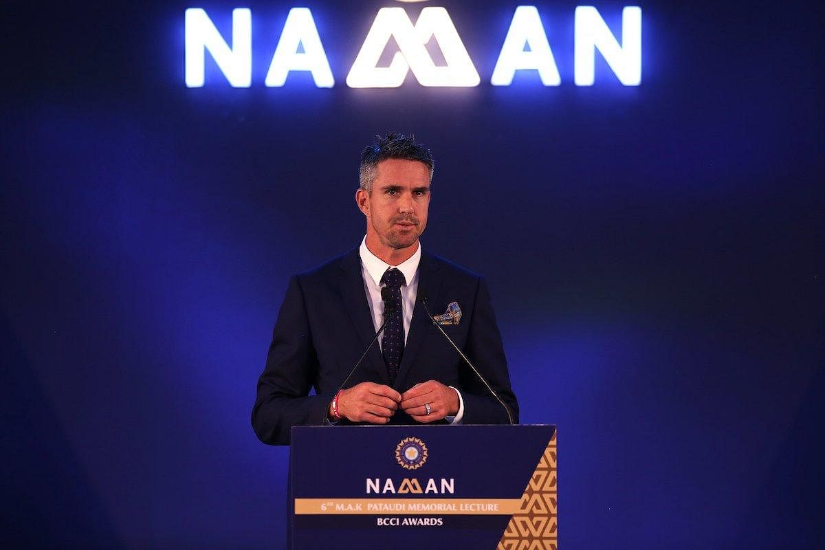 Kevin Pietersen delivers the MAK Pataudi Memorial Lecture during BCCI's annual awards night in Bengaluru on Tuesday. TWITTER 
