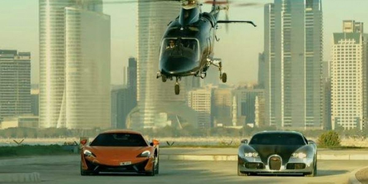 A McLaren 570GT and Bugatti Veyron 16.4 feature in 'Race 3', releasing today.
