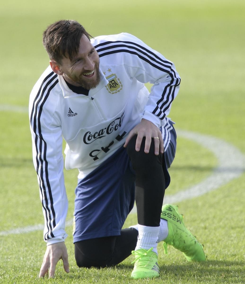 READY STEADY GO! All eyes will be on superstar Lionel Messi when Argentina locks horns against Iceland on Saturday. AFP