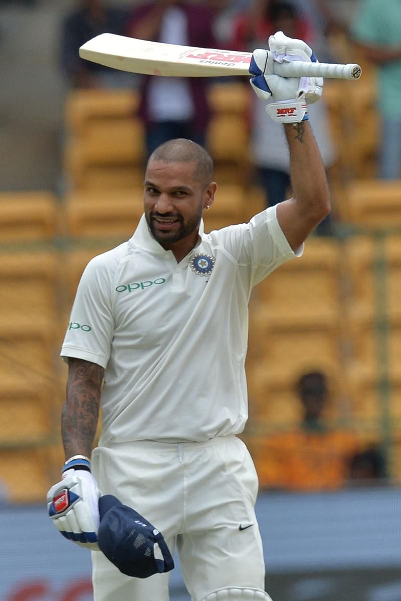 Shikhar Dhawan showed great confidence against Afghanistan spinners and pacers. AFP 