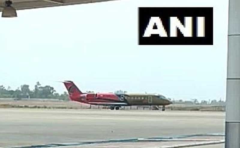 A Jabalpur-bound aircraft of a private airline with 48 passengers onboard made an unscheduled landing at the Raja Bhoj Airport on Saturday due to a technical glitch, an official said. ANI photo.