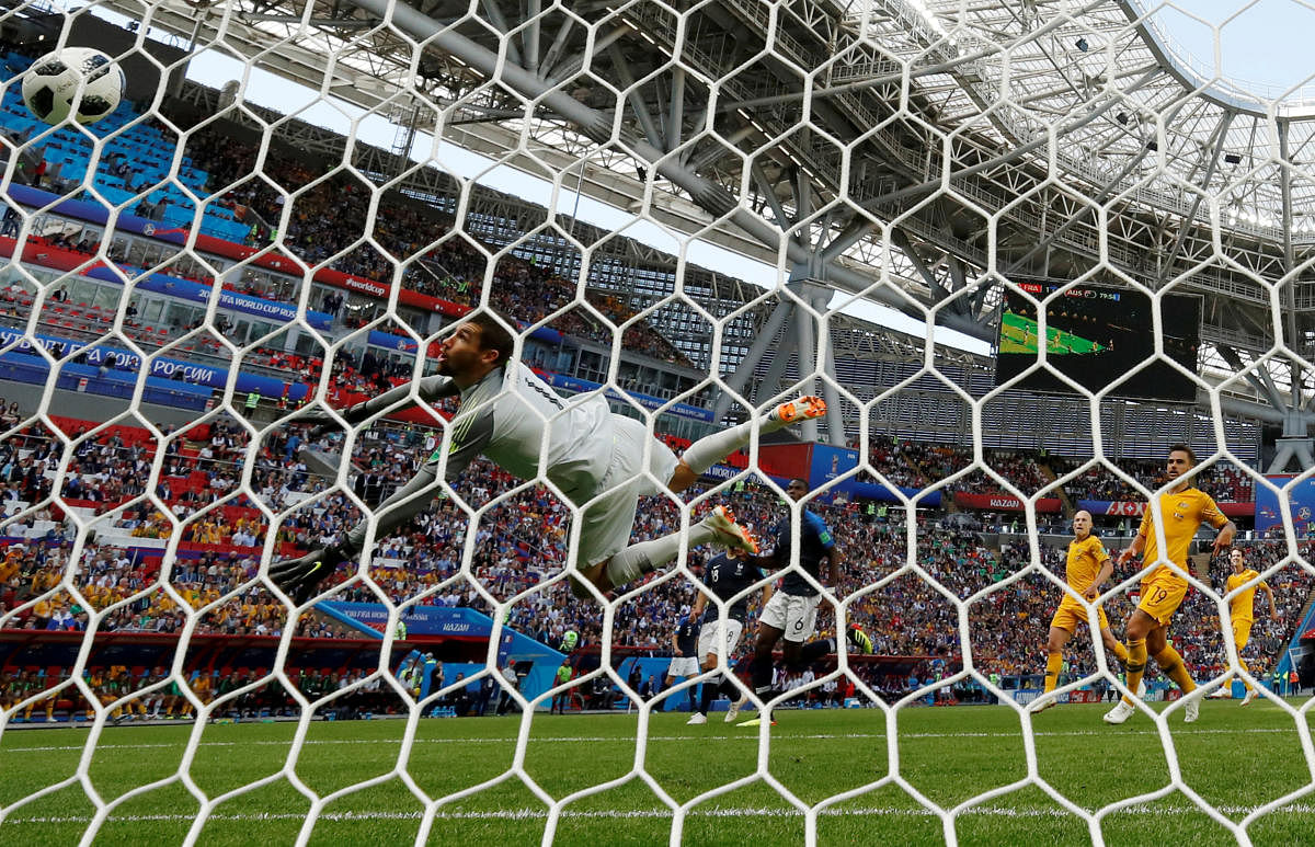  World Cup Group C  France vs Australia Kazan Arena, Kazan, Russia June 16, 2018 France's Paul Pogba scores their second goal. Reuters