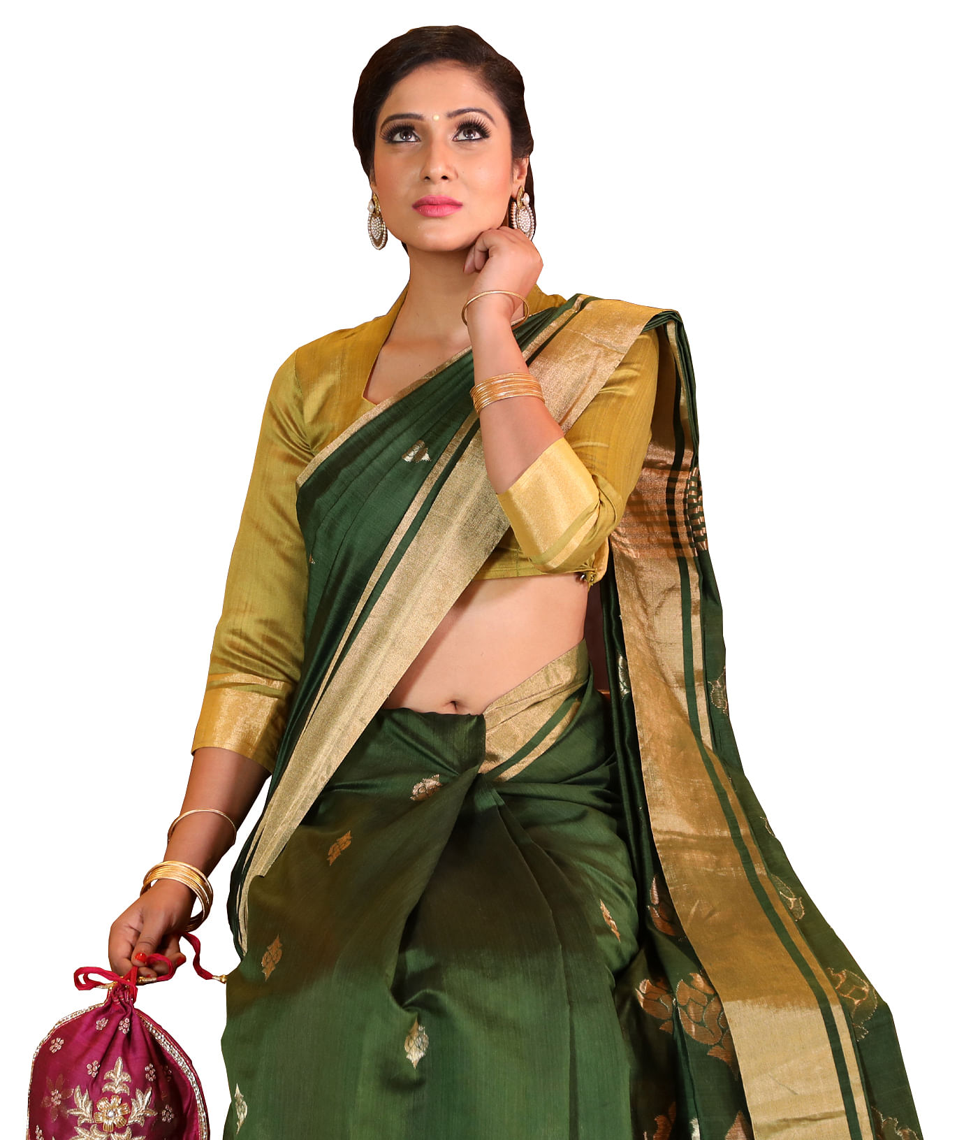A model in Chanderi silk sari