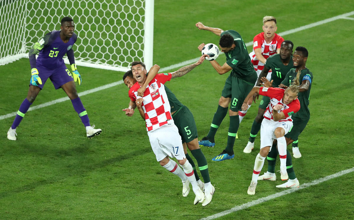 2018 Nigeria's William Troost-Ekong fouls Croatia's Mario Mandzukic in the penalty area REUTERS.