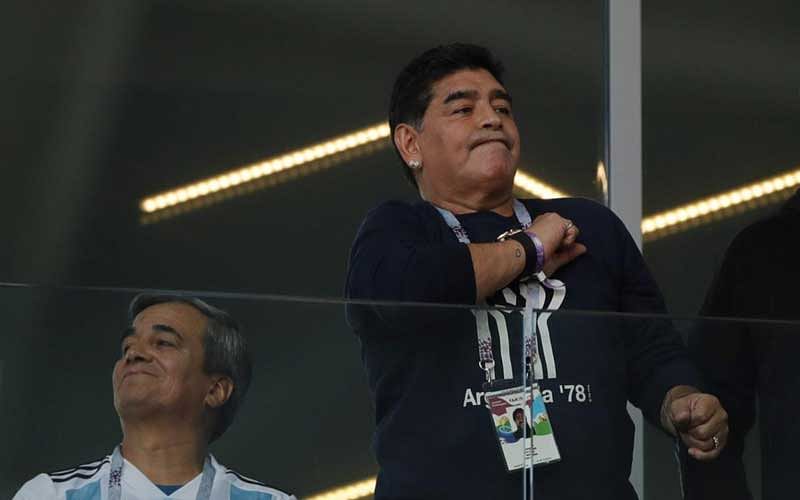 Maradona is an official FIFA ambassador and attended the game in a VIP section as part of a group of former players branded as "FIFA Legends." (AP/PTI Photo)