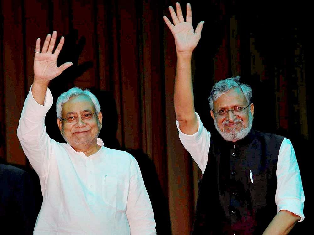 Bihar Chief Minister Nitish Kumar and Deputy Chief Minister Sushil Kumar Modi. PTI file photo