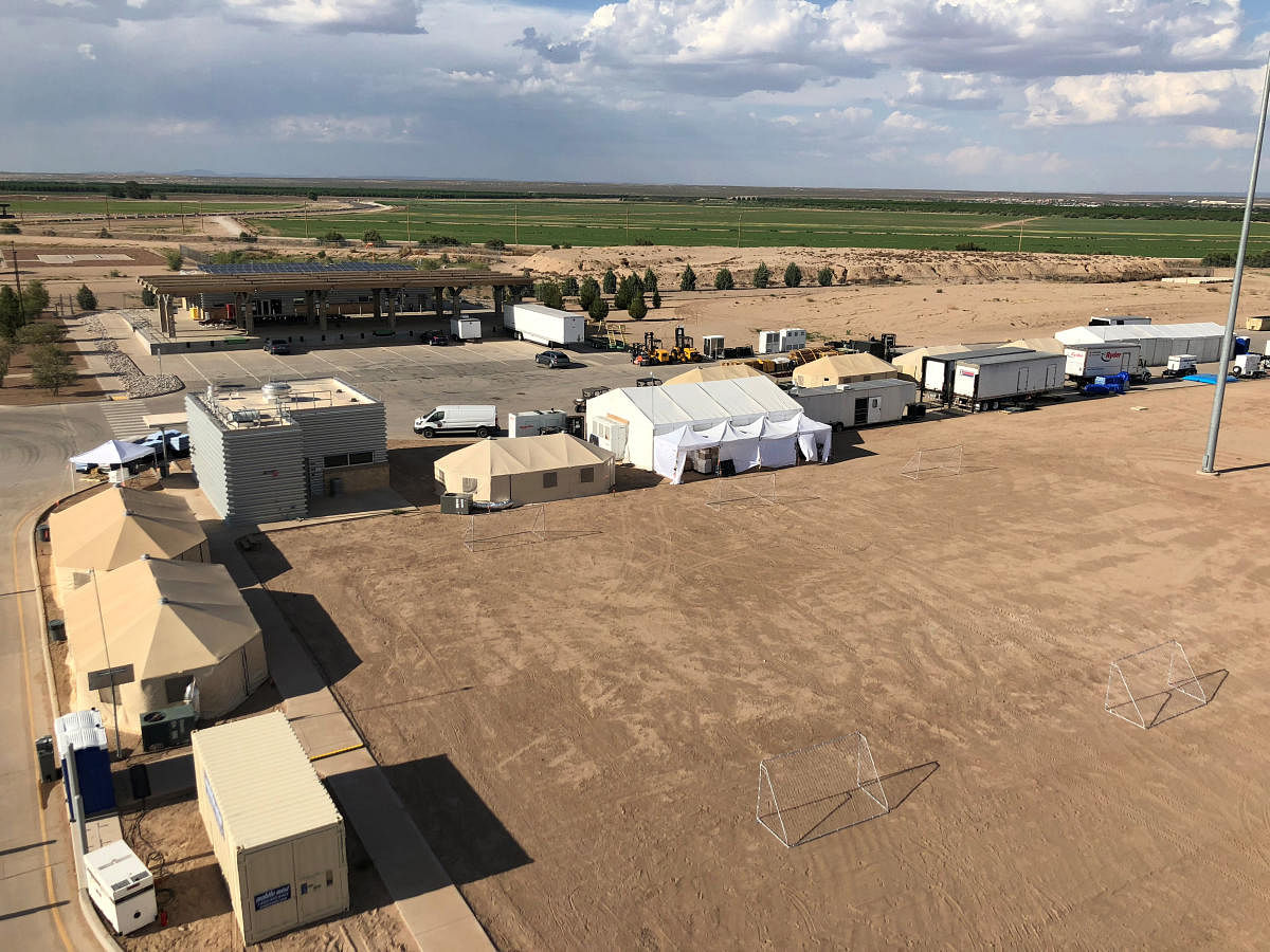 The Tornillo facility, a shelter for children of detained migrants, is seen in this photo provided by the U S Department of Health and Human Services, in Tornillo, Texas on Thursday. (ACF/HHS/Handout via REUTERS)
