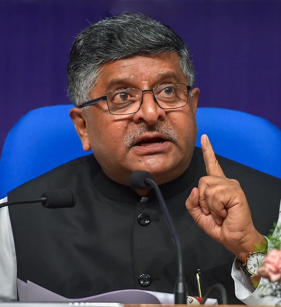 Union Minister for IT and Law and Justice Ravi Shankar Prasad