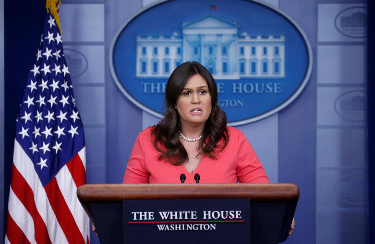 US White House Press Secretary Sarah Huckabee Sanders holds the daily briefing at the White House. Reuters file photo